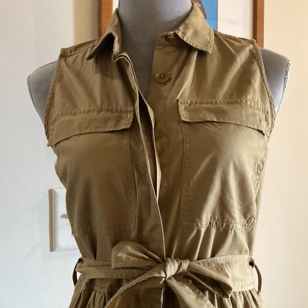 J Crew Sleeveless Shirt Dress, Size 2 - Picture 2 of 6
